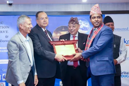 A moment of receiving Eminent Educationist Award 2025 in the SAARC Education Conclave and Award Ceremony 2025 by Prof. Dr. Sheikh Abdur Rahim, HoD of Business Administration, School of Business, RPSU.